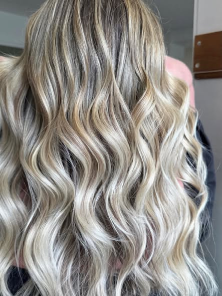 Soft dimensional blonde waves created at Eden and Wilde